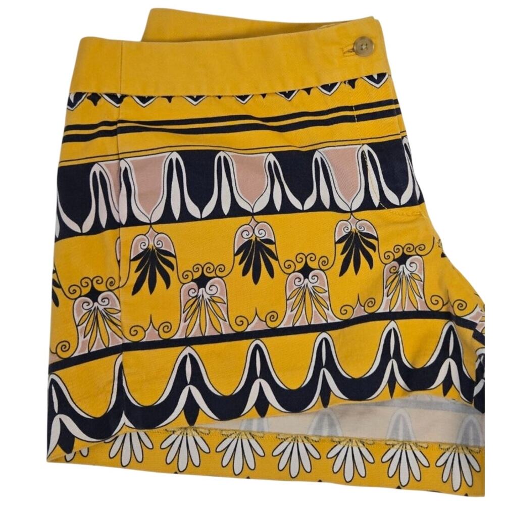 J. Crew Gold & Black Geometric Cotton Blend Tailored City Fit Short Size 12
